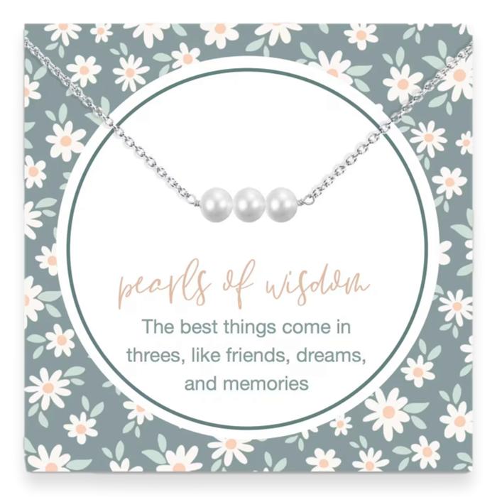 Pearls of Wisdom, Three Pearl Bar Necklace