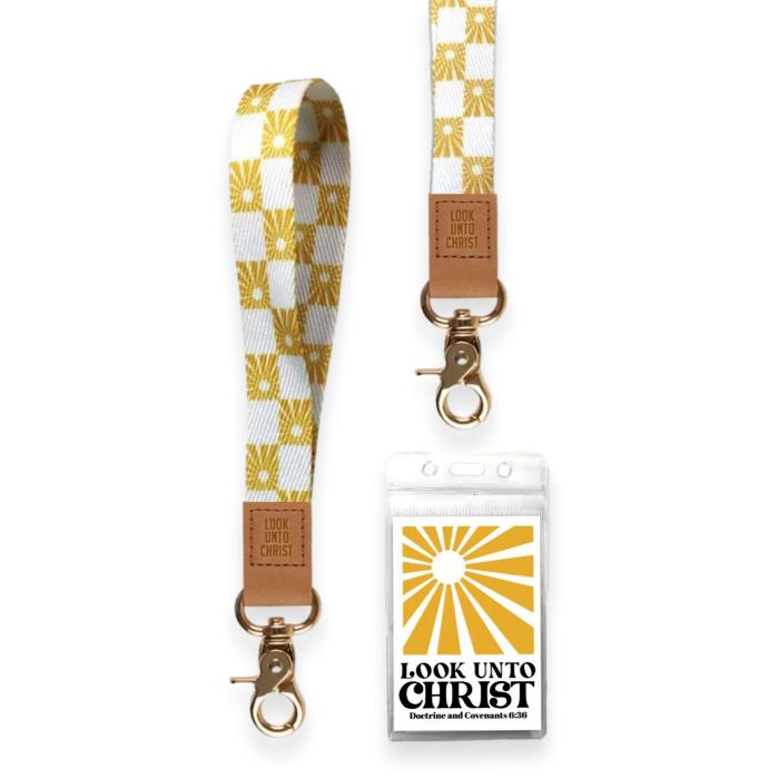 2025 LDS Youth Theme, Look Unto Christ Wrist & Neck Lanyards with Temple Recommend Holder or Keyring