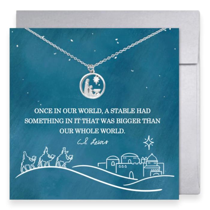 Nativity Necklace And Gift Card, Once In Our World