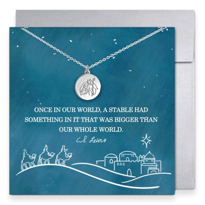 Stamped Nativity Necklace, Once in Our World