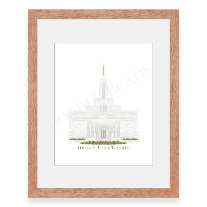 Draper Utah Temple Print, Watercolor Art LDS Temple