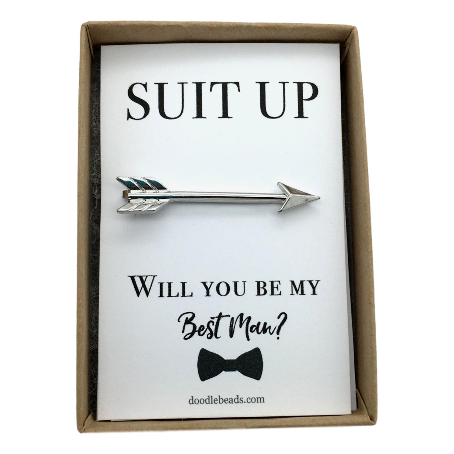 Arrow Tie Bar, Suit Up -Best Man Proposal