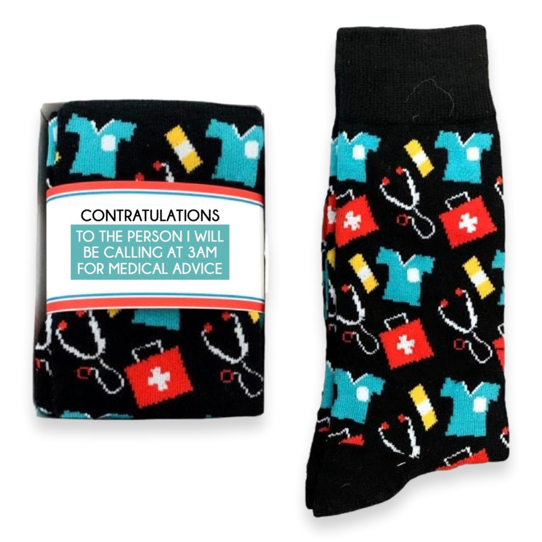 Doctor Novelty Socks With Medical School Quotes