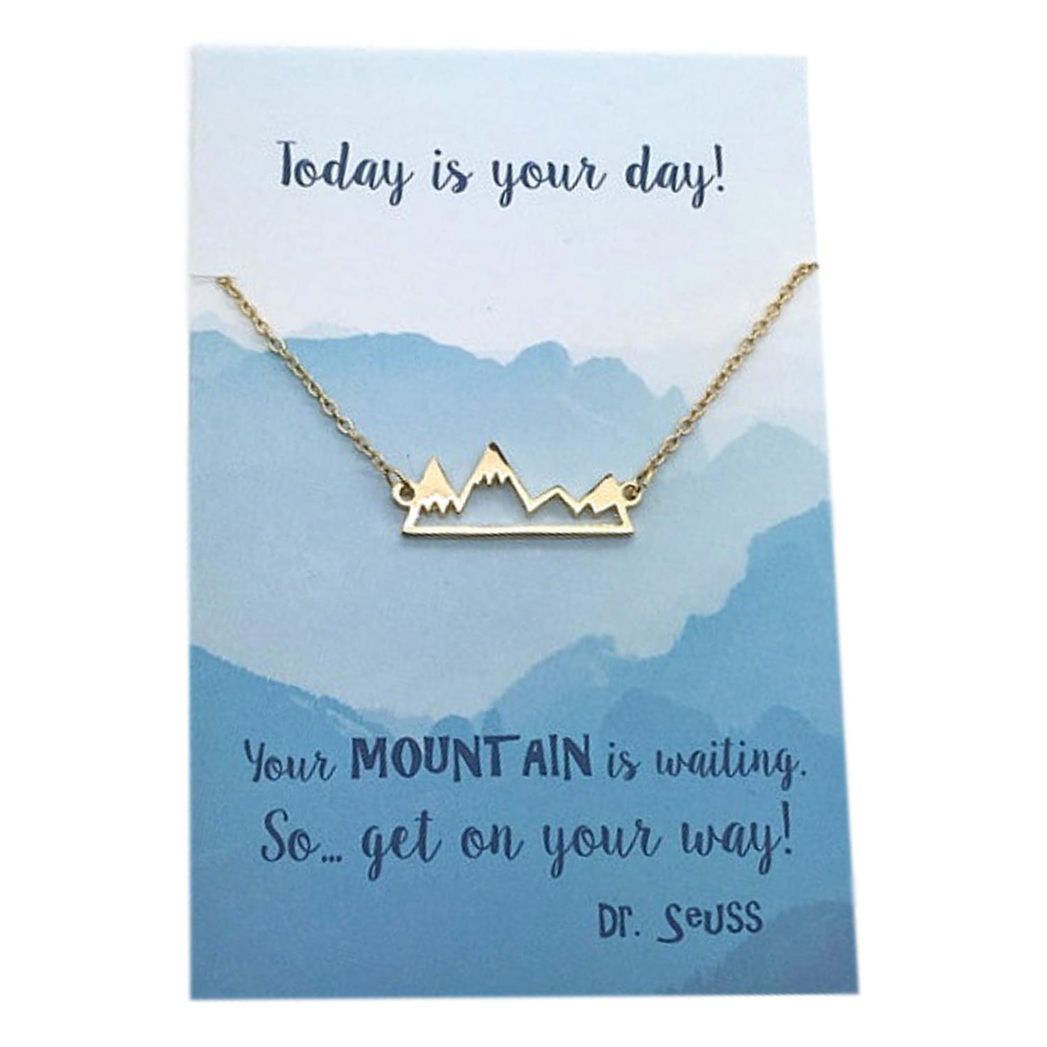 Mountain Bar Necklace,”Today Is Your Day!...Your Mountain Is Waiting�?