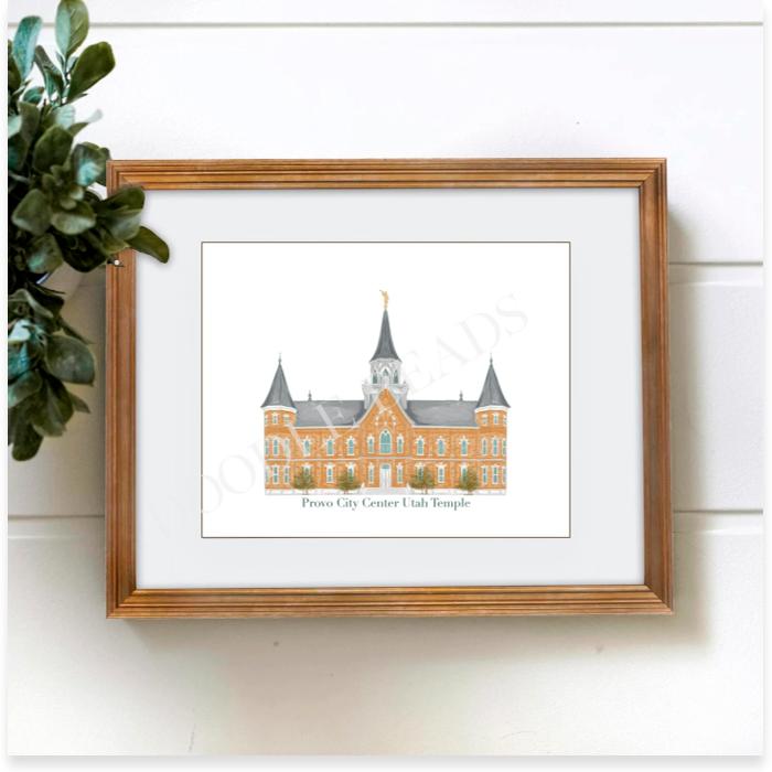 Provo City Center Utah Temple Print, Watercolor Art