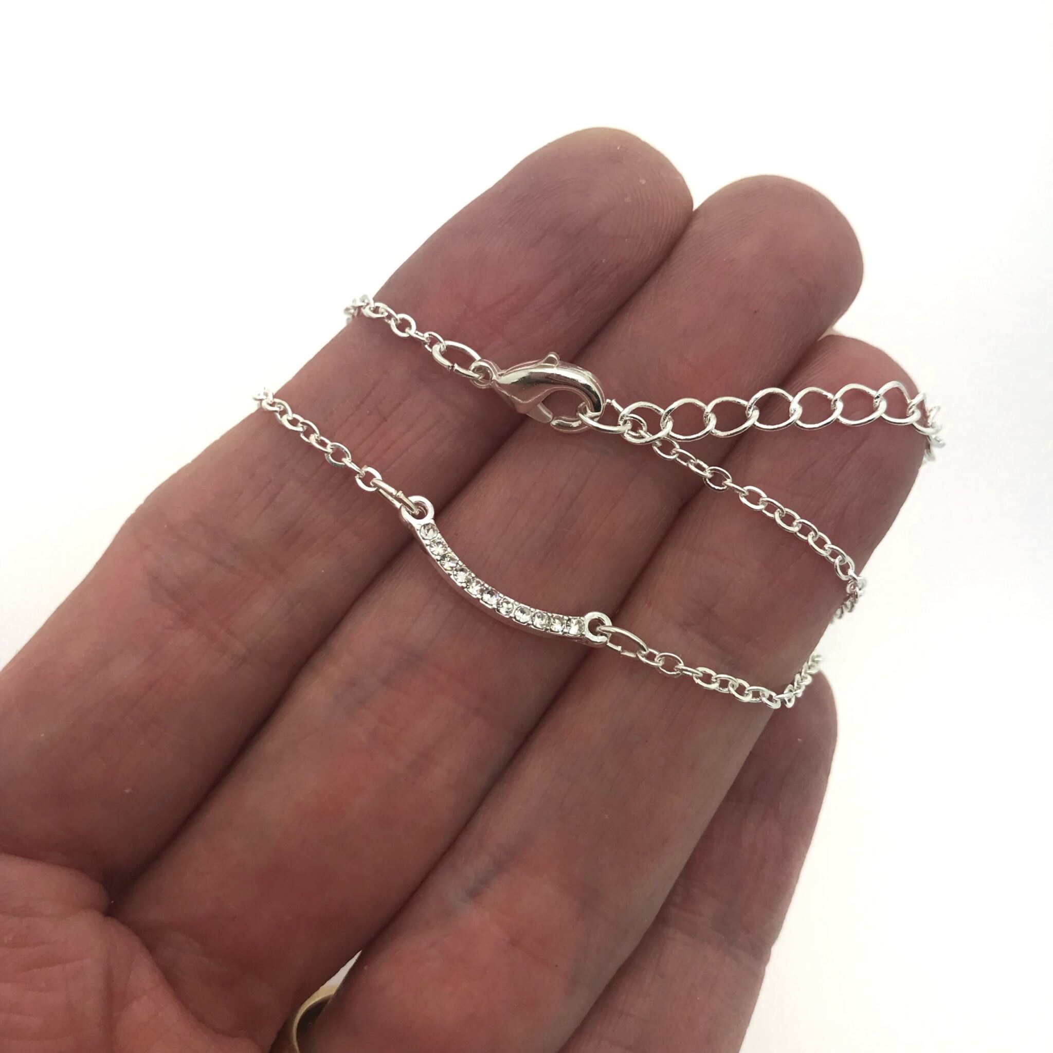 CZ Crescent Bar Necklace �?Plan with me Stand with me