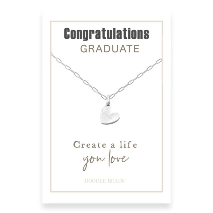 Graduate Create a Life You Love, Pearl Heart Pendant