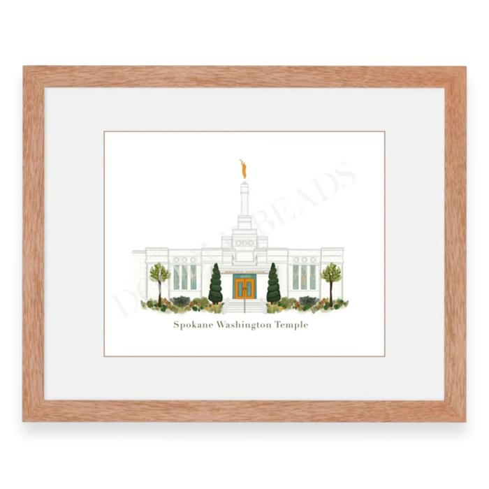 Columbia River Temple Print, Watercolor Art, 8×10, 5×7, Bookmark