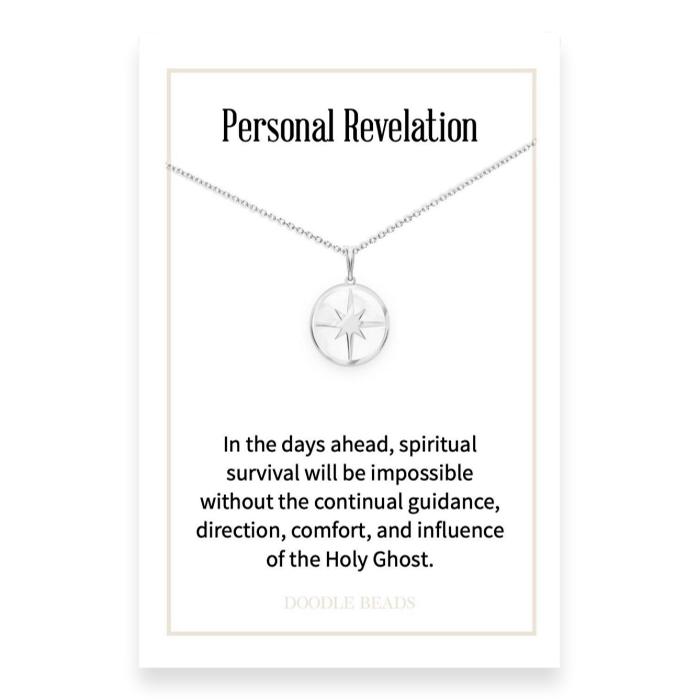 Personal Revelation, Mother of Pearl Compass Necklace and Card