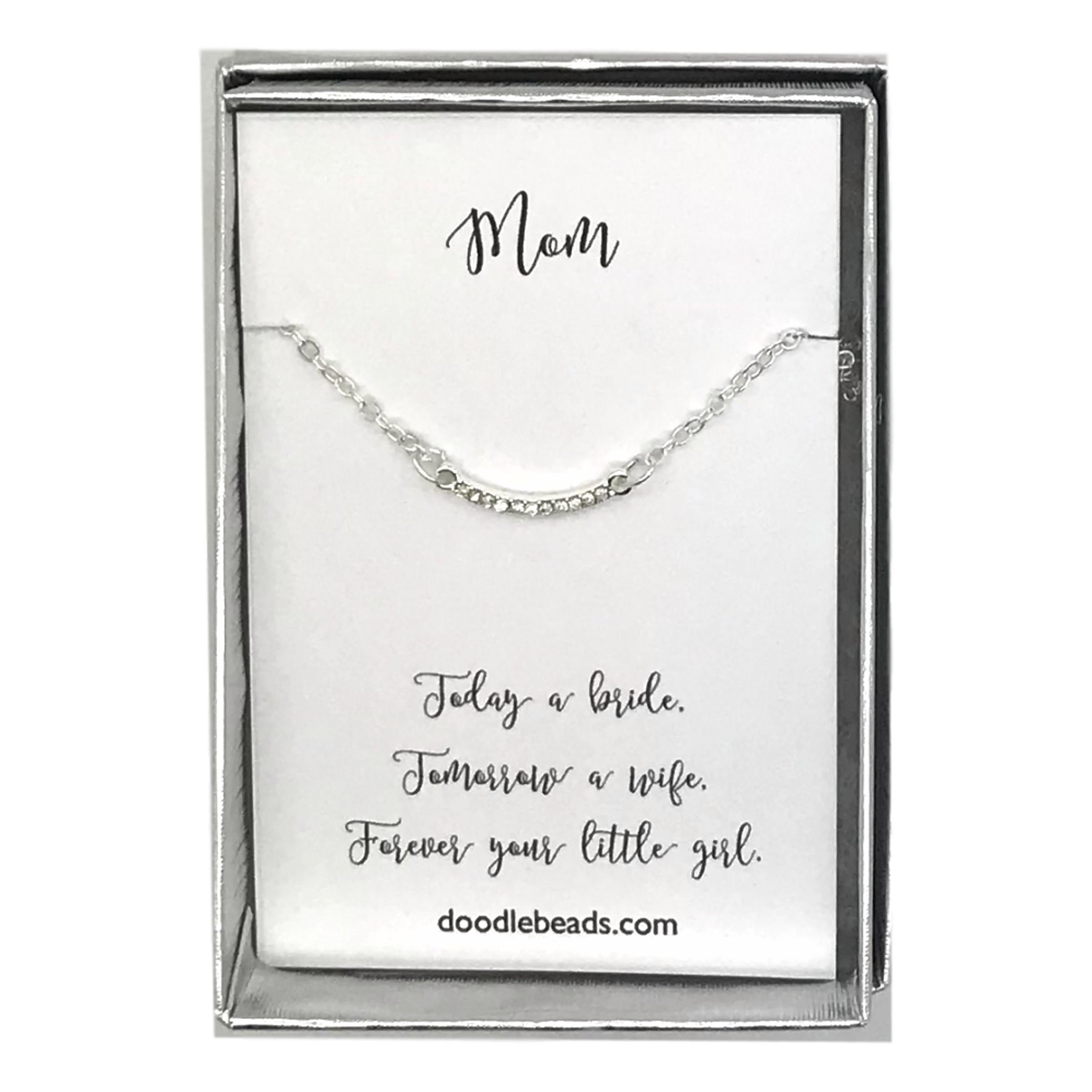 CZ Bar Necklace, Today a bride.. Forever your little girl