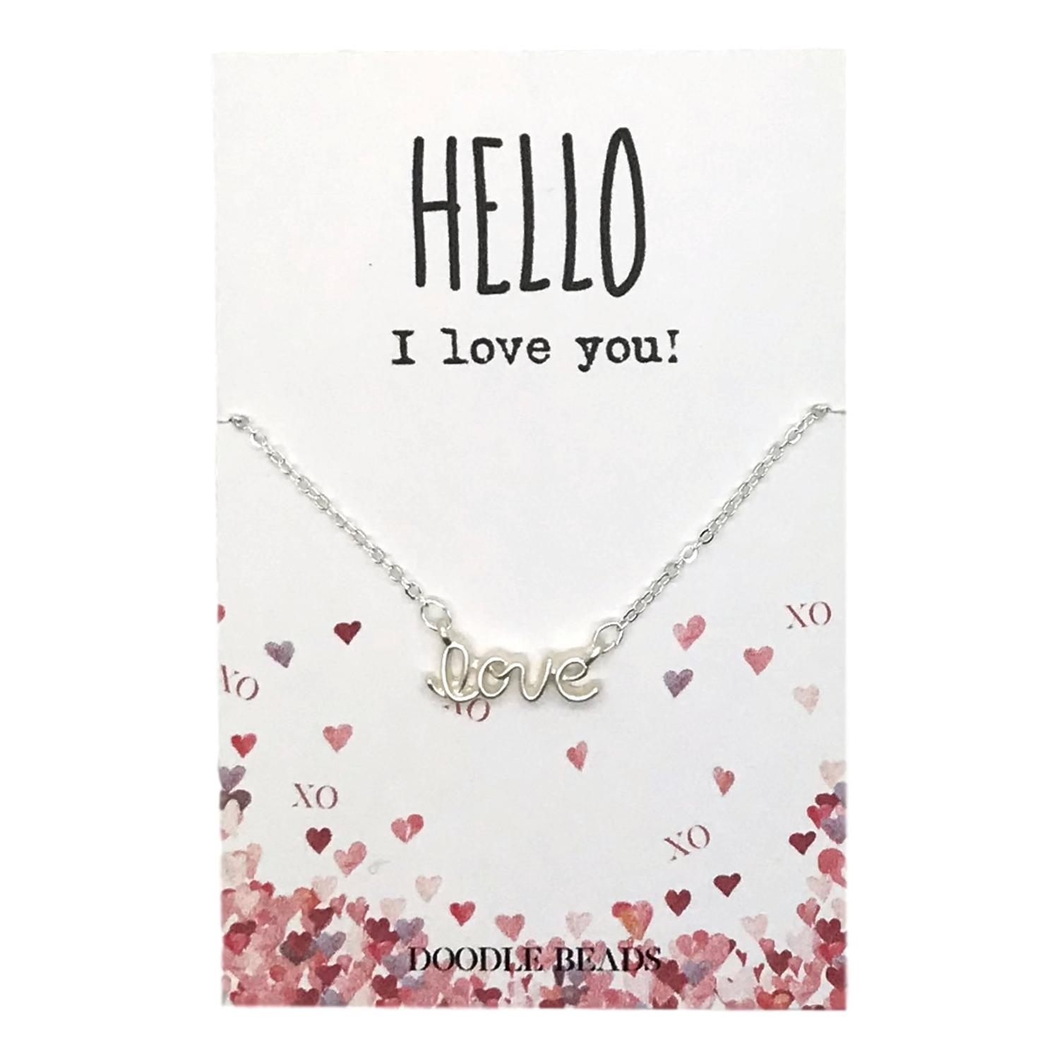 Love Script Necklace �?Hello I Love You!