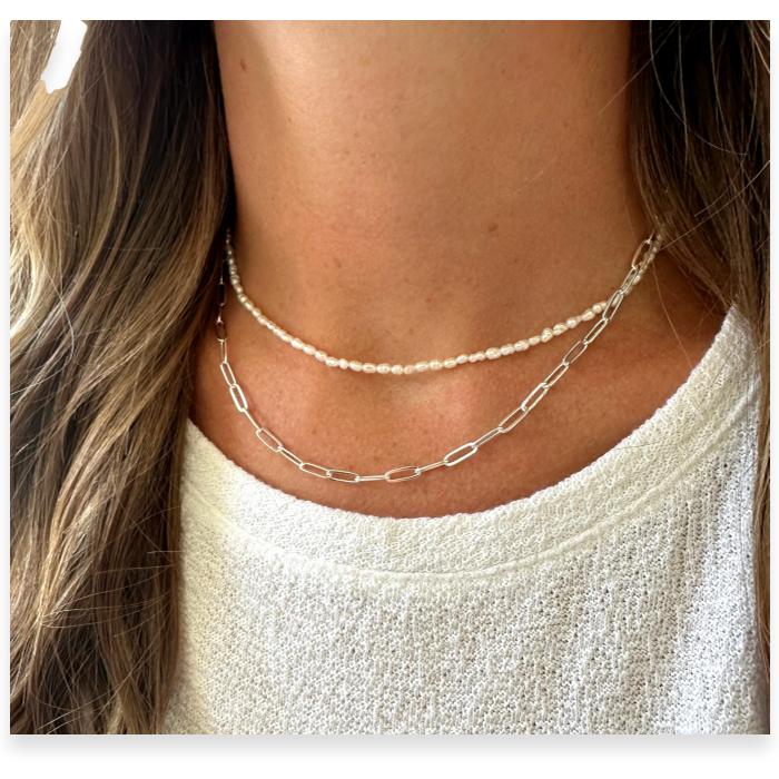 Beaded Rice Pearl Necklace In Gift Box, Merry Christmas