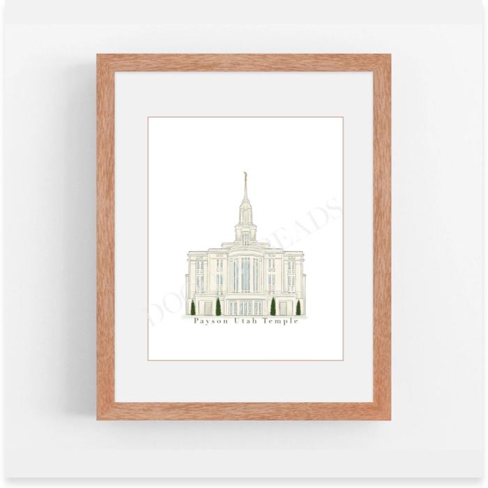 Payson Utah Temple Print, Watercolor Art, 5×7, 8×10 & Bookmarks