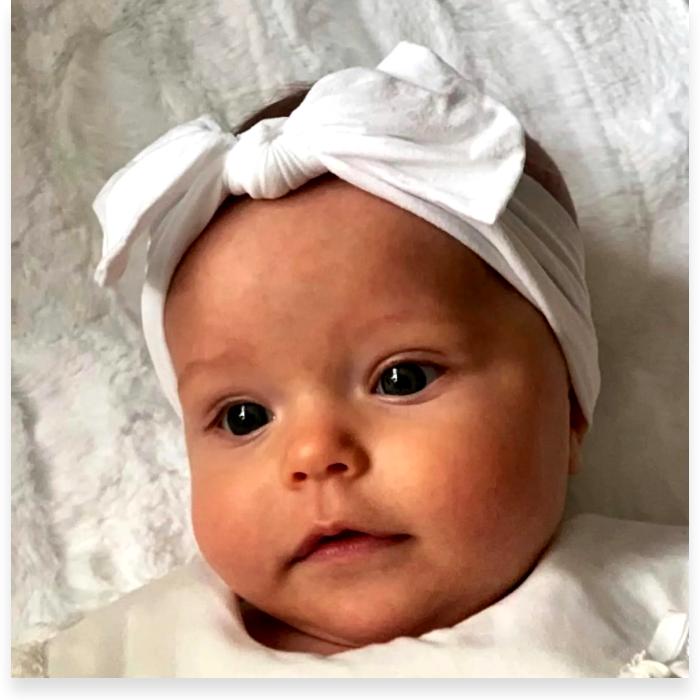 My Blessing Day, White Knotted Big Bow Baby Headband