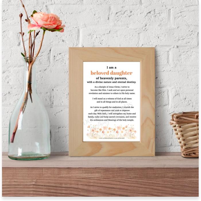 Young Women Theme Digital Download, Beloved Daughter Floral