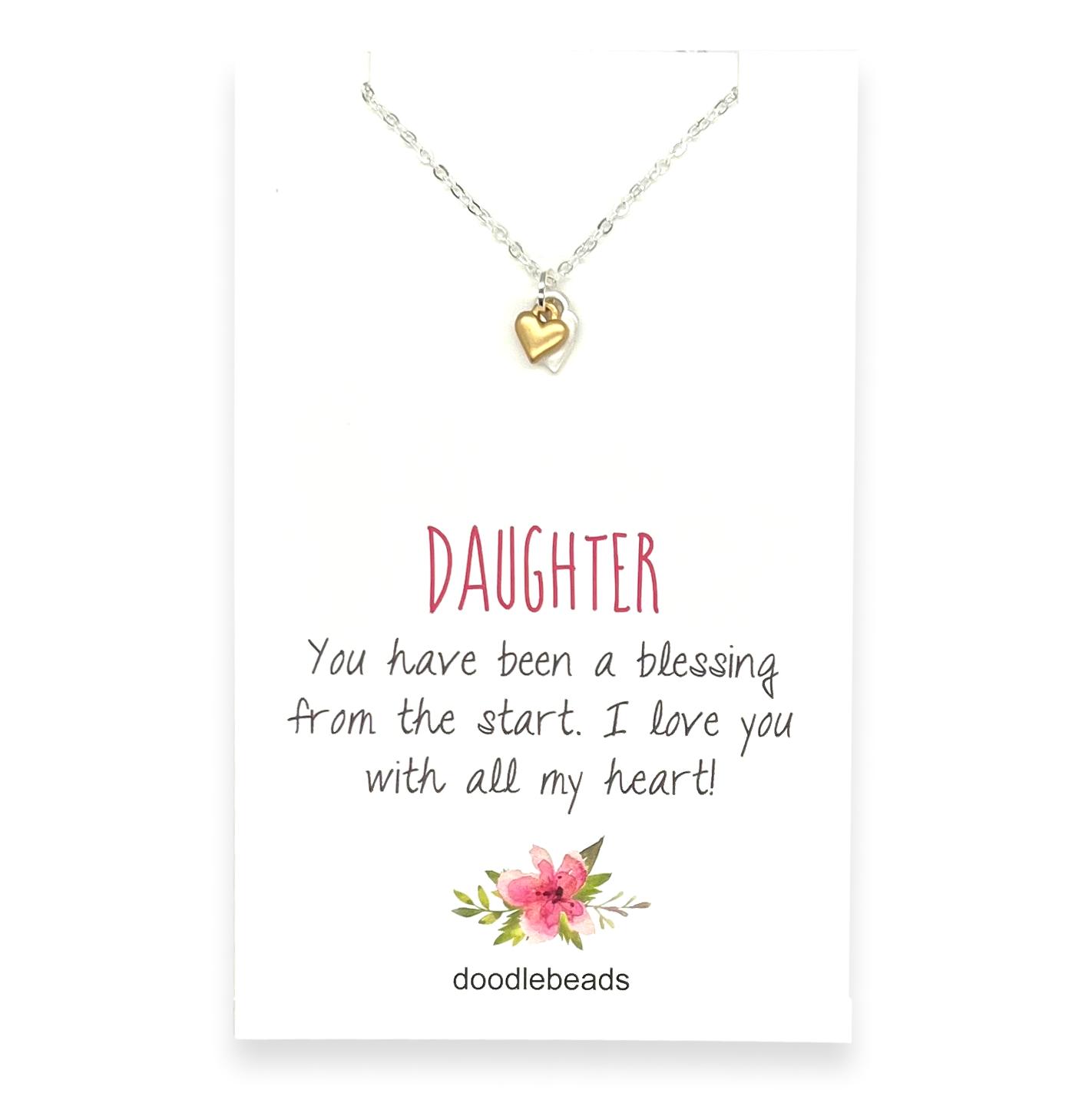 Daughter Double Heart Necklace