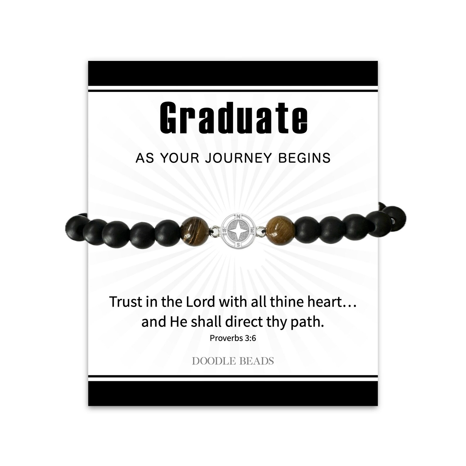 Trust in the Lord Compass Graduation Bracelet