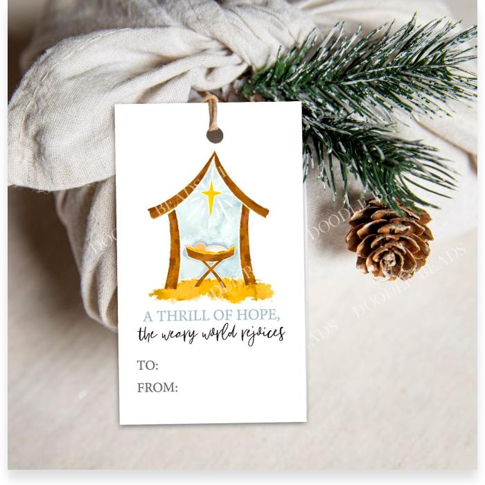 Set of 3 Printable Religious Christmas Gift Tags