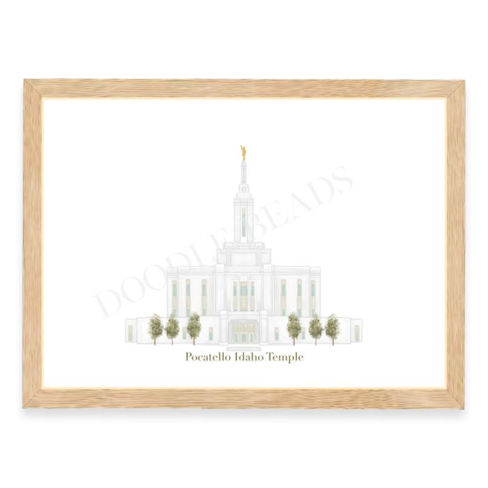 Pocatello Idaho Temple Print, Watercolor Art LDS Temple
