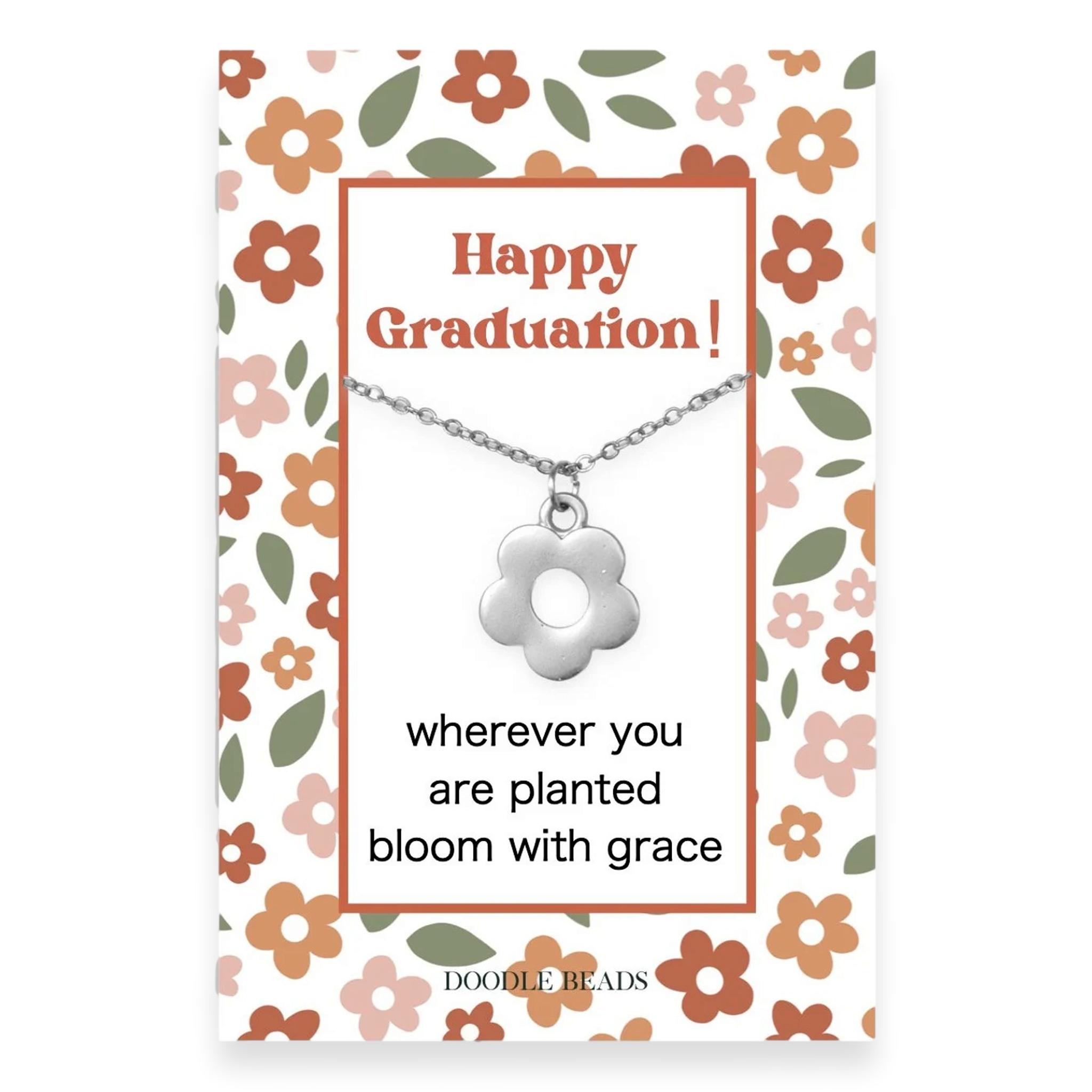 Happy Graduation Retro Daisy Flower Necklace