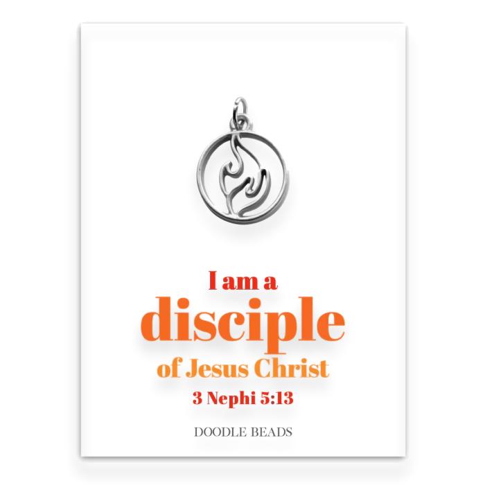 I Am A Disciple of Jesus Christ Hand Flame Charm, 2024 LDS Youth Theme