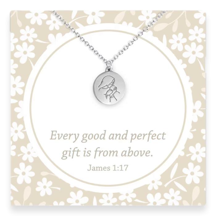 Mother and Baby Line Art Necklace, Every Good and Perfect Gift