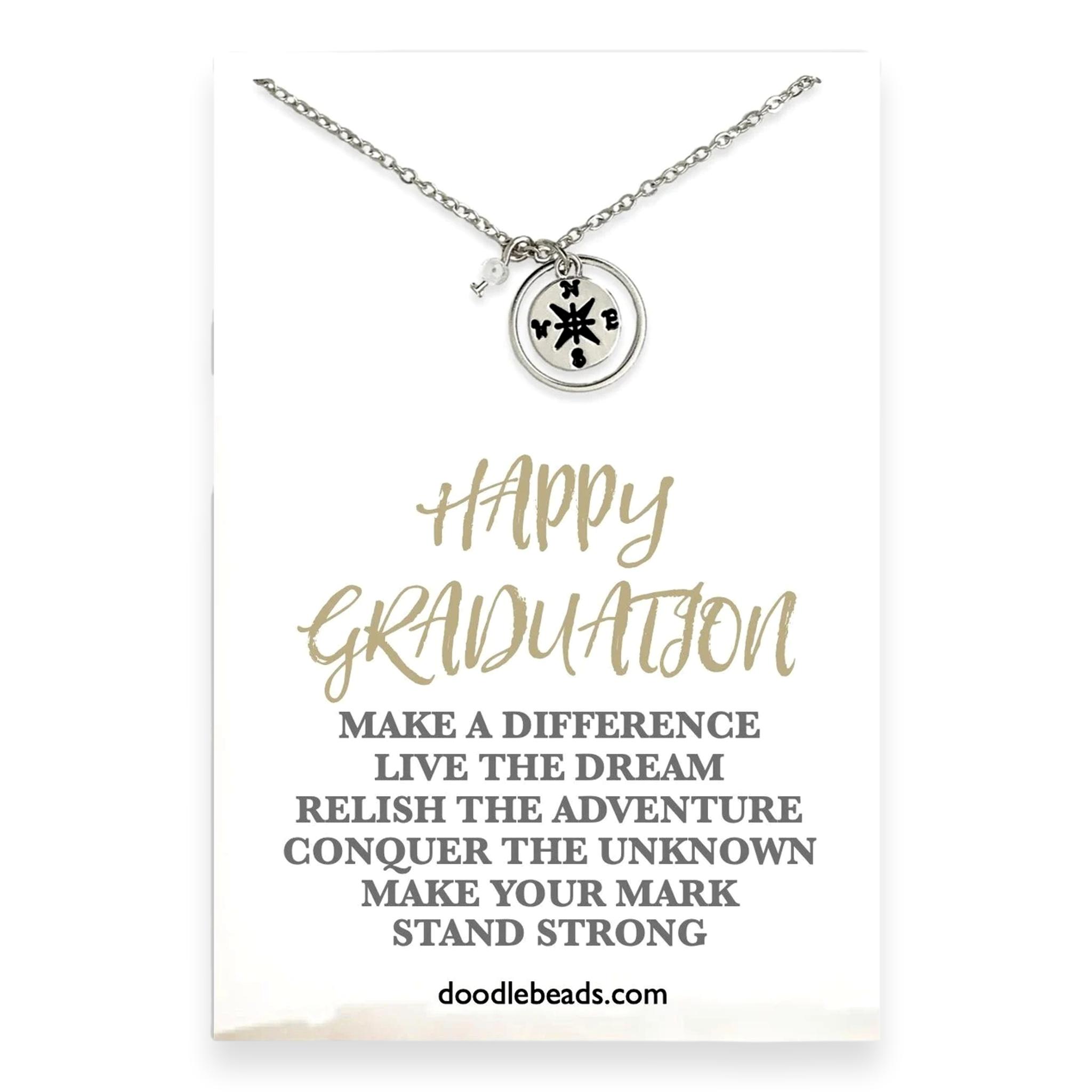 Compass Necklace, Happy Graduation