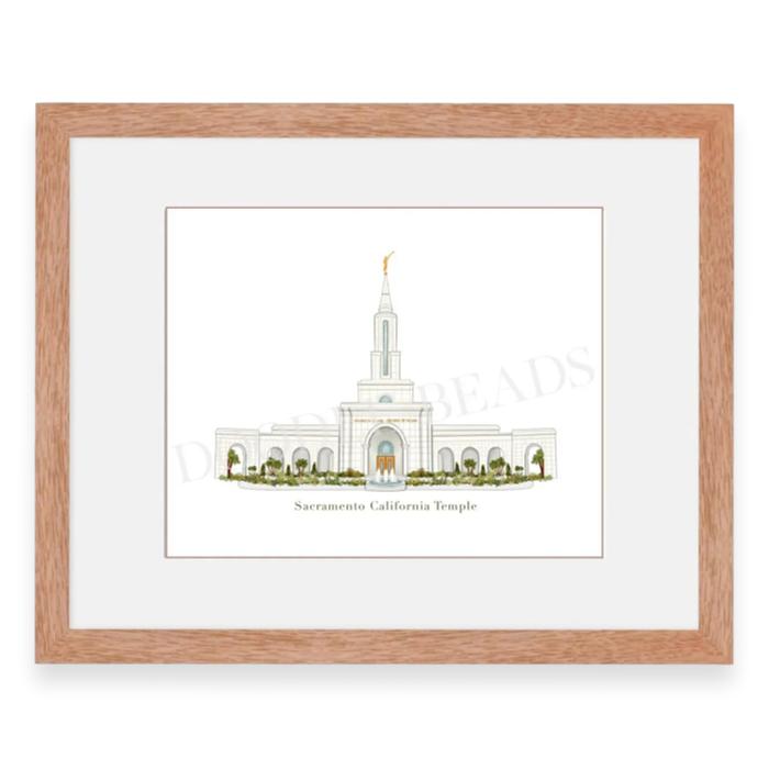 Sacramento California Temple Print, Watercolor Art, 8×10, 5×7, Bookmark