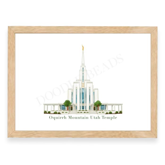 Oquirrh Mountain Utah LDS Temple Print, Watercolor Art, 8×10, 5×7 and Bookmark