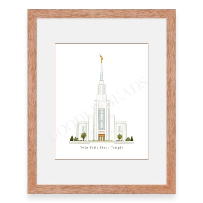 Twin Falls Idaho Temple Print, Watercolor Art, 8X10, 5X7 and Bookmark