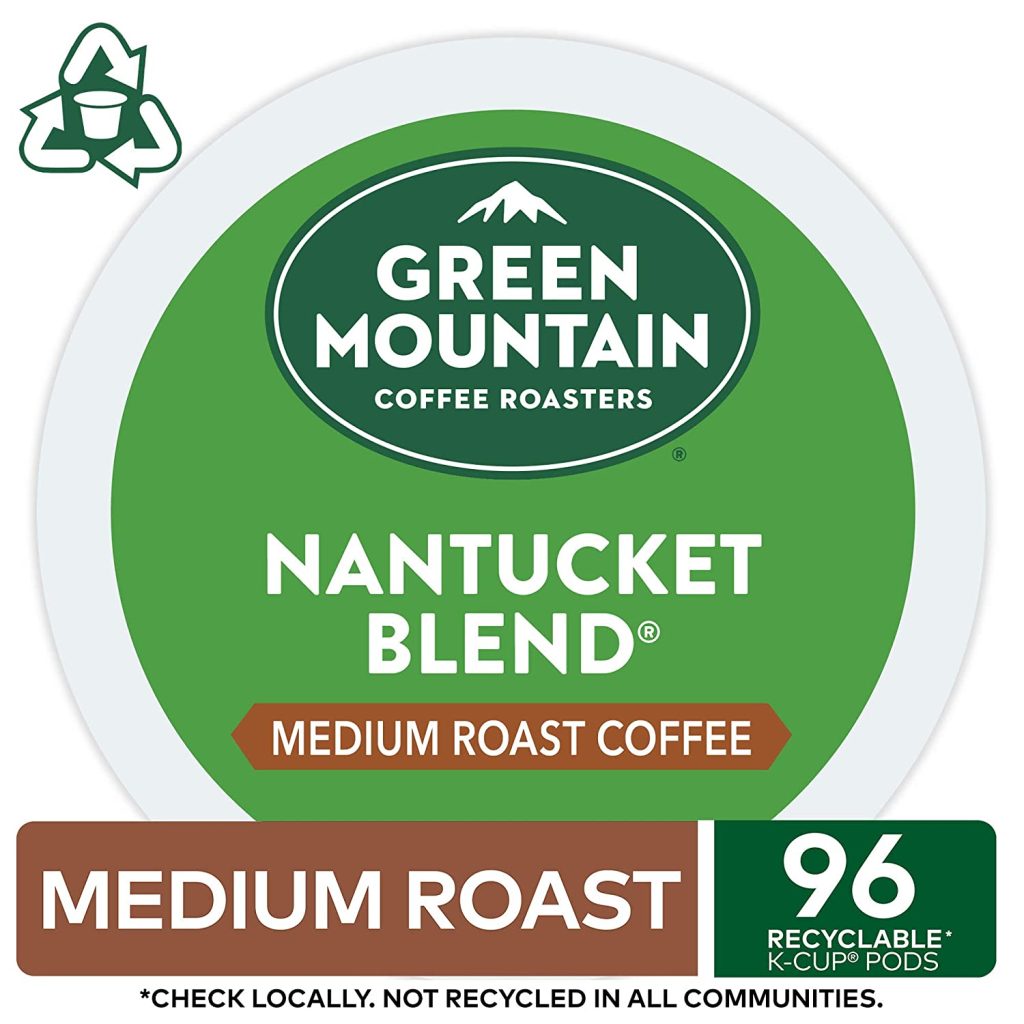 Green Mountain Coffee Roasters Nantucket Blend K-Cup Pods, Medium Roast, 96 Count