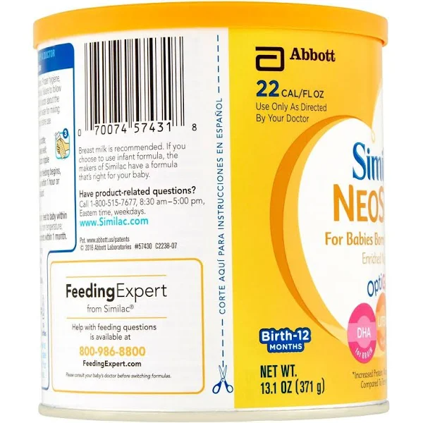 Similac Neosure Infant Formula (FOR Babies Born Prematurely) Powder, 13.1 oz (Pack of 6)