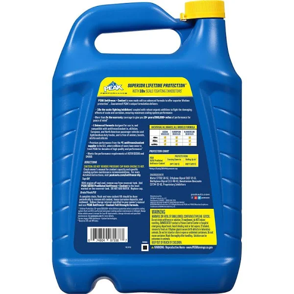 Peak Antifreeze + Coolant, 50/50 Prediluted, All Vehicles - 1 gal (3.78 l)