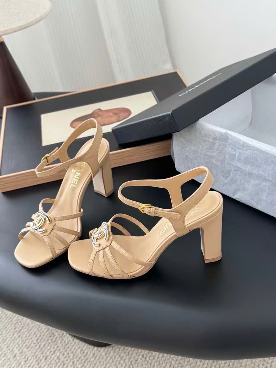 (1:1 replica) Chanel C Logo Women s Sandals 8cm