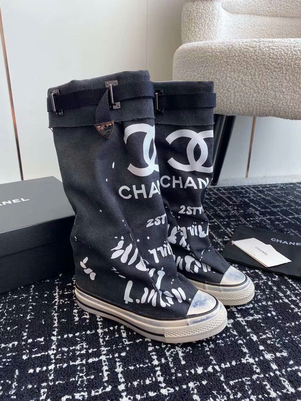 (1:1 replica) Chanel Coco Denim Boots
