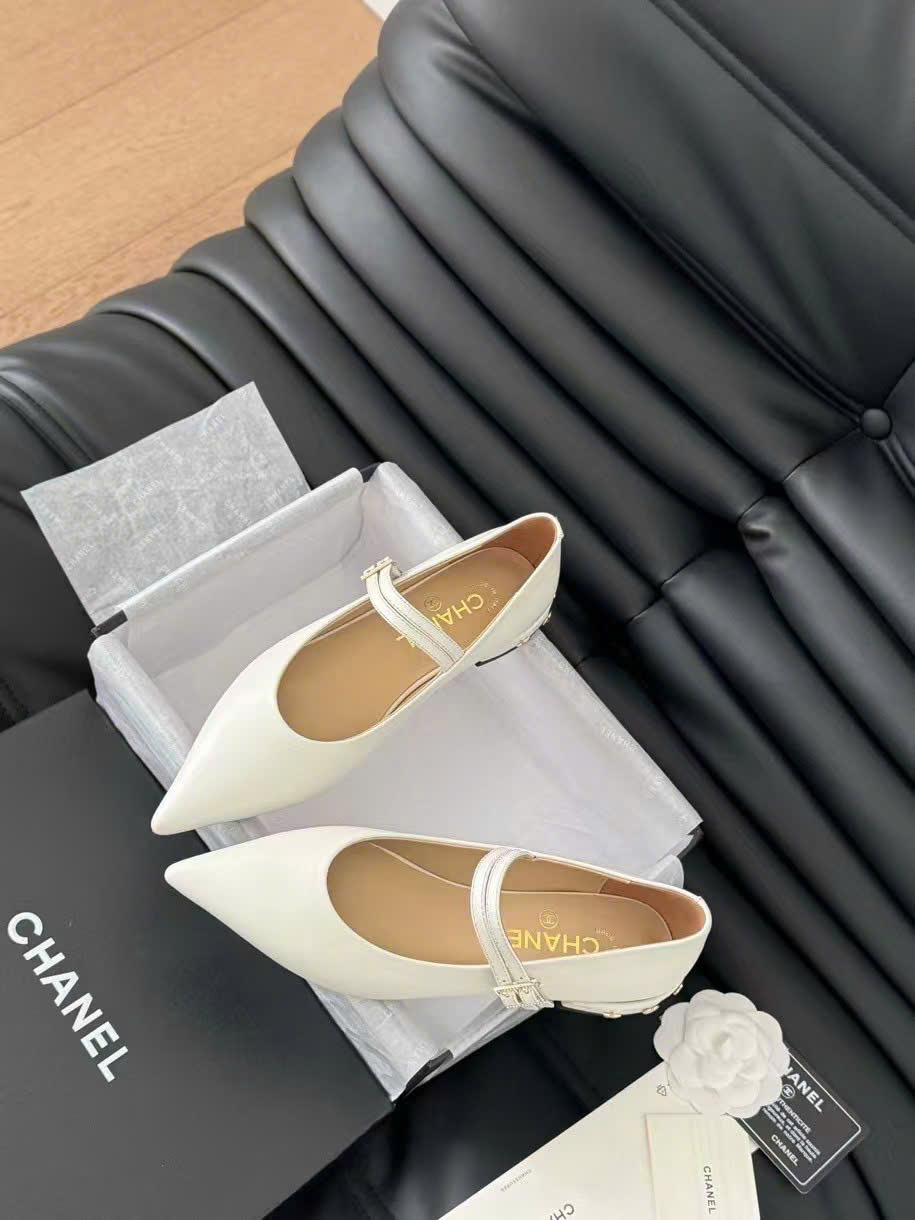 (1:1 replica) Chanel Leather Ballets Shoes