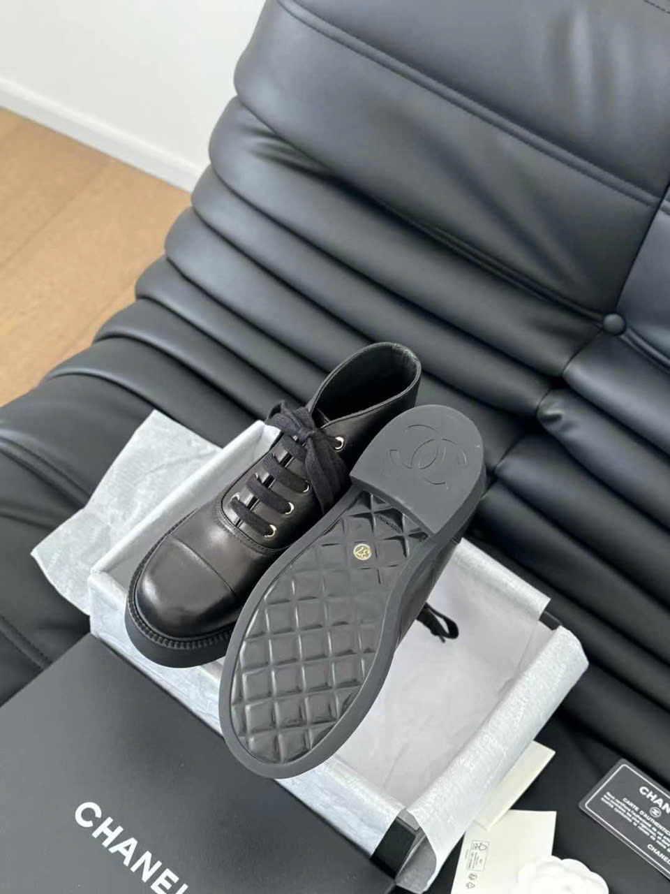 (1:1 replica) Chanel Leather Oxford Shoes