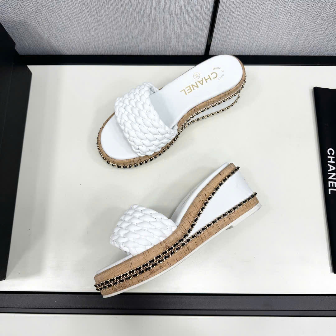 (1:1 replica) Chanel C Logo Women s Wedge Sandals