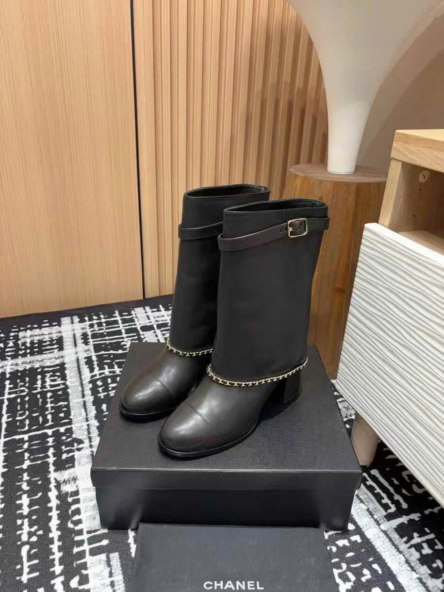 (1:1 replica) Chanel Leather Long Boots