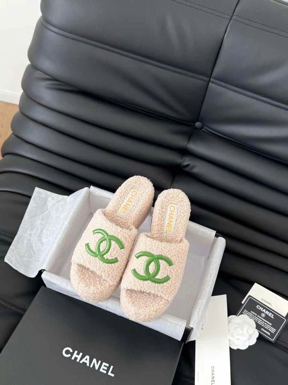 (1:1 replica) Chanel Wool Wedges Sandals