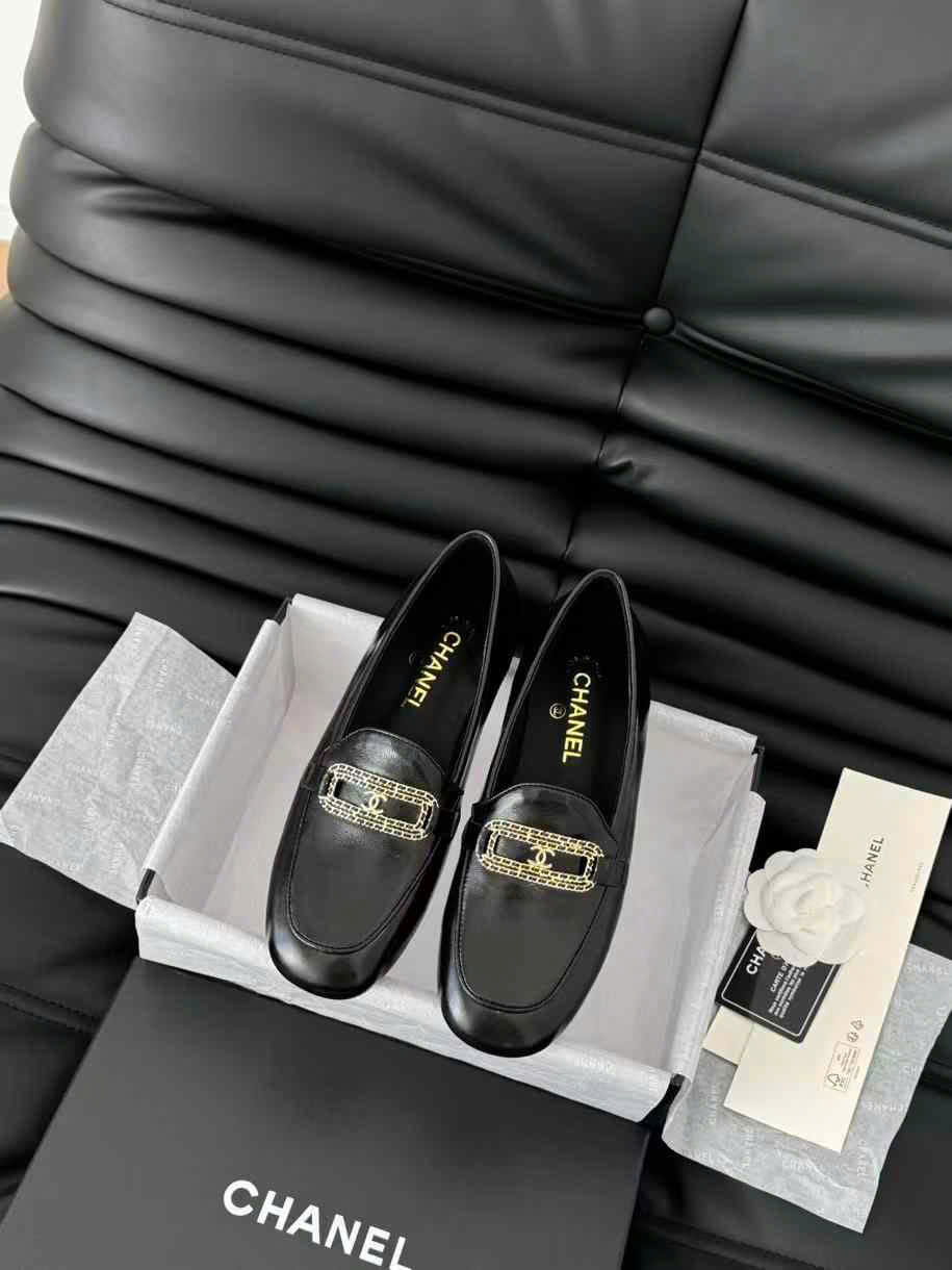 (1:1 replica) Chanel Leather Loafer Shoes