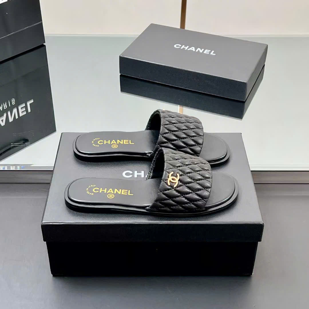 (1:1 replica) Chanel CLogo Women s Slides New Arrivals