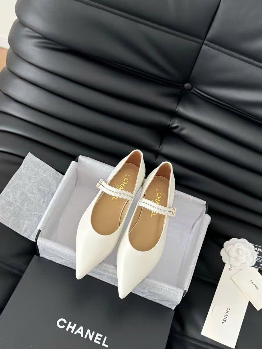 (1:1 replica) Chanel Leather Ballets Shoes