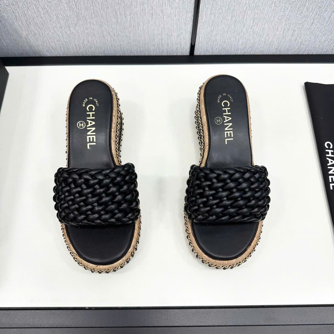 (1:1 replica) Chanel C Logo Women s Wedge Sandals