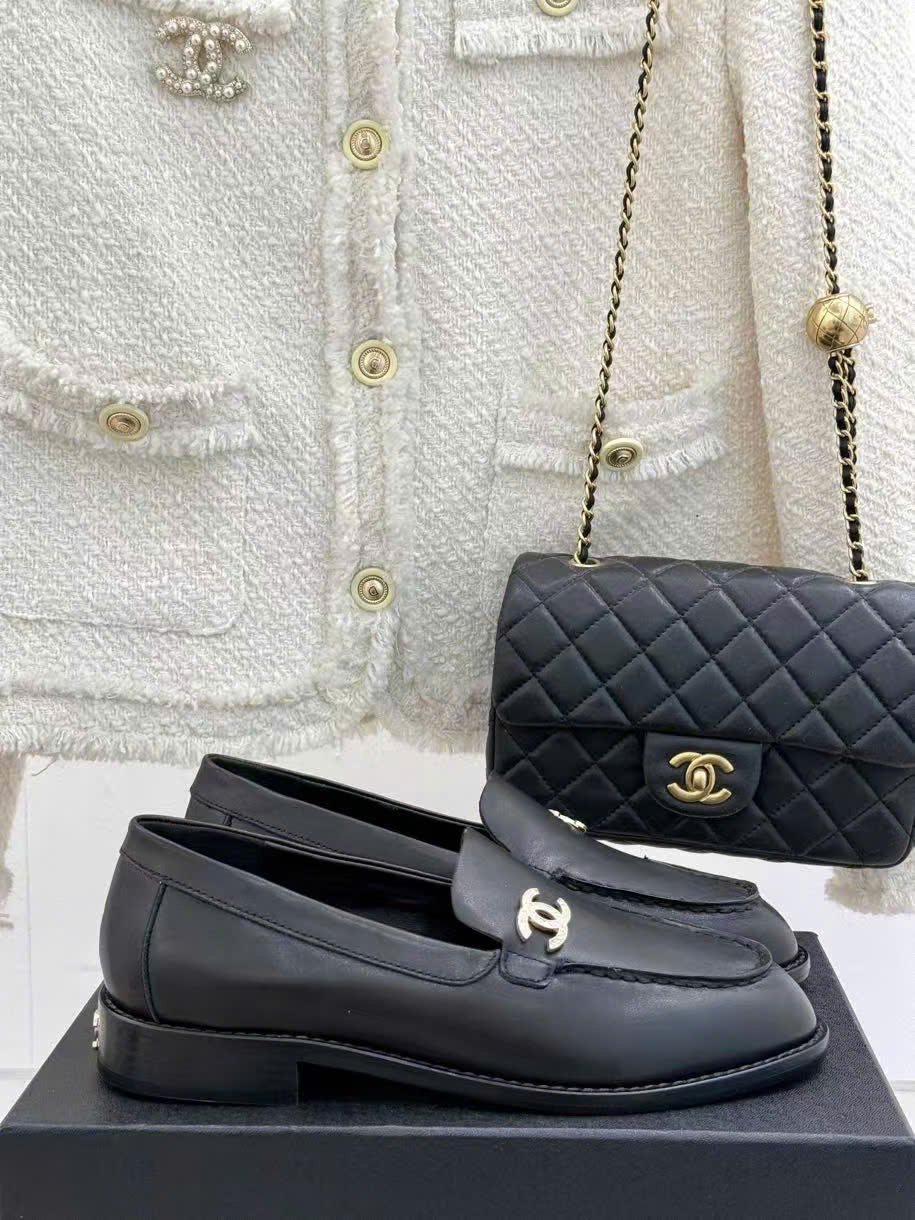 (1:1 replica) Chanel C Logo Loafer Leather Women s Shoes