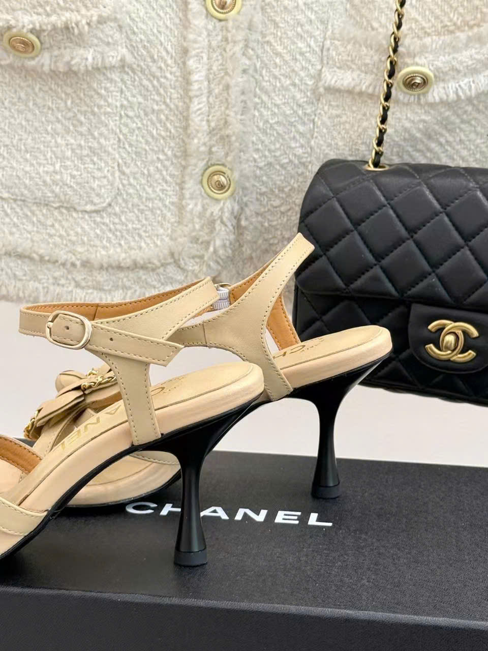 (1:1 replica) Chanel Leahter Women s Sandals 5cm/7.5cm