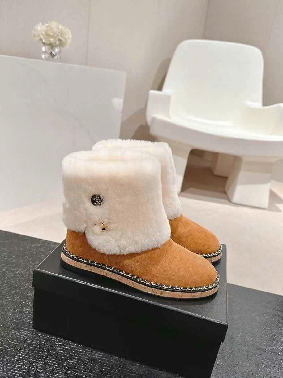 (1:1 replica) Chanel Suede Leather Women s Snow Boots