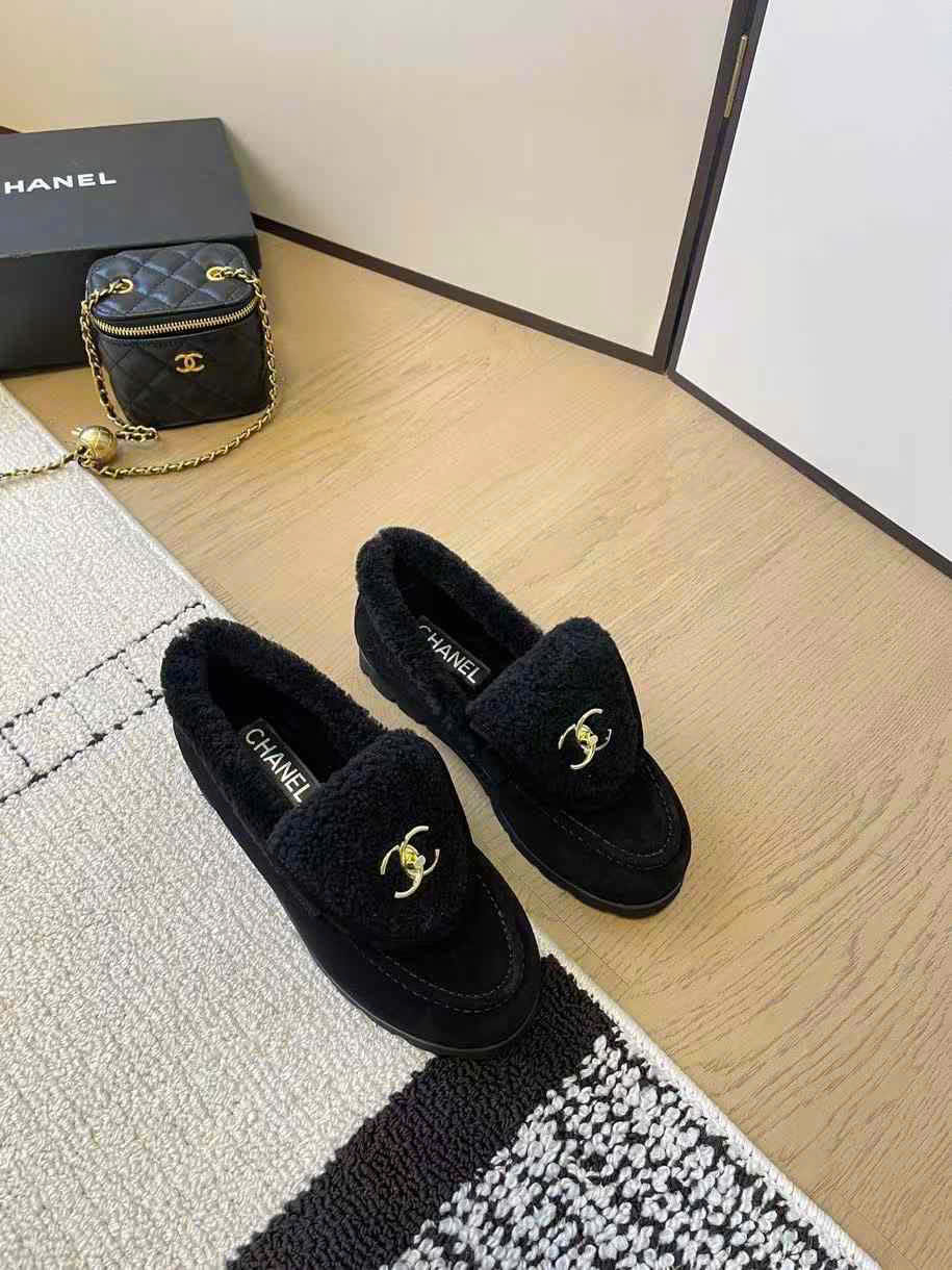 (1:1 replica) Chanel Classic Wool Shoes