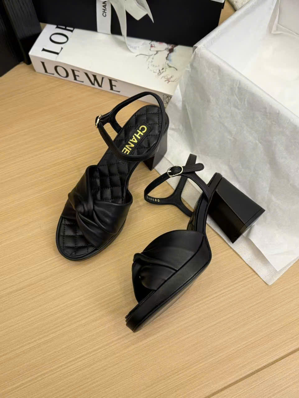 (1:1 replica) Chanel Leather Sandals 5cm