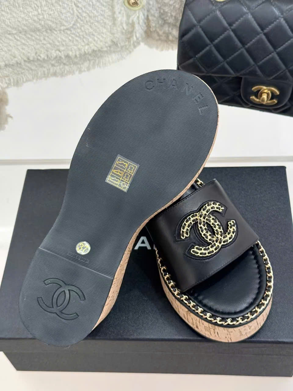 (1:1 replica) Chanel C Logo Women s Wedge Sandals New Arrival